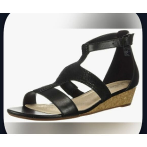 Clarks Abigail Lily Strappy Wedge Sandal Pewter Suede Women’s US 8 - Picture 8 of 8